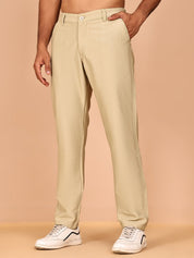 Smart Casual Cotton Blend Pants for Men - FGP_302Beige_30