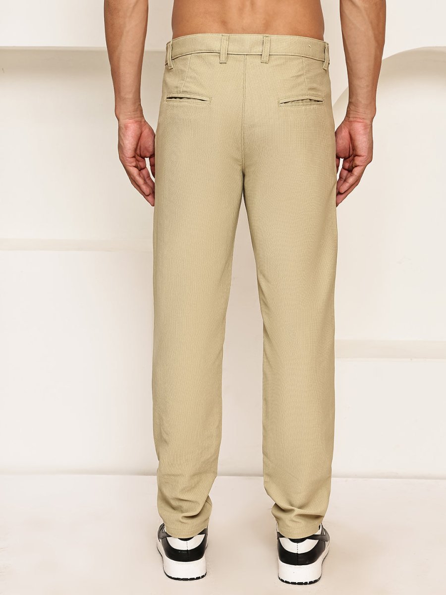 Smart Casual Cotton Blend Pants for Men - FGP_302Beige_30