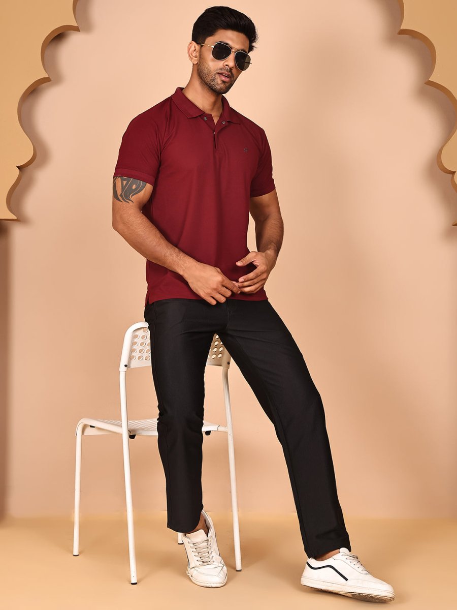 Smart Casual Cotton Blend Pants for Men - FGP_302Black_30