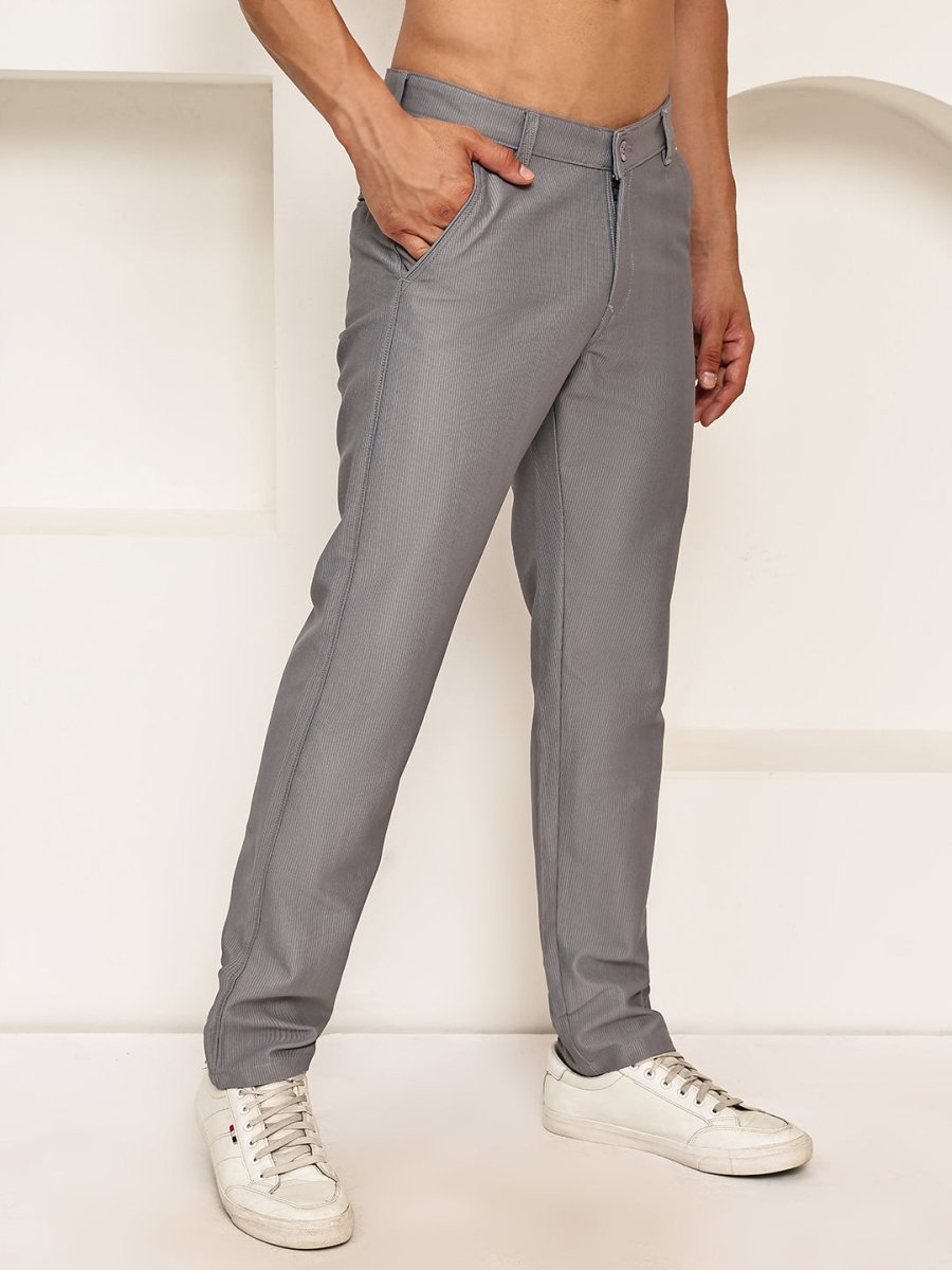Smart Casual Cotton Blend Pants for Men - FGP_302Light-Grey_30