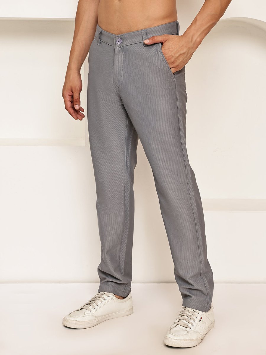 Smart Casual Cotton Blend Pants for Men - FGP_302Light-Grey_30