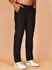 Smart Casual Cotton Blend Pants for Men - FGP_302Black_30