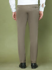 Solid Cotton Formal Trouser for Men's - FGP_275Brown_30