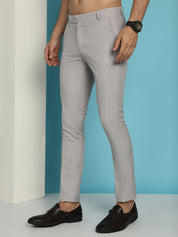 Solid Cotton Formal Trouser for Men's - FGP_275Light-Grey_30