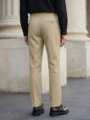 Solid Cotton Formal Trouser for Men's - FGP_275Beige_30