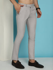Solid Cotton Formal Trouser for Men's - FGP_275Light-Grey_30