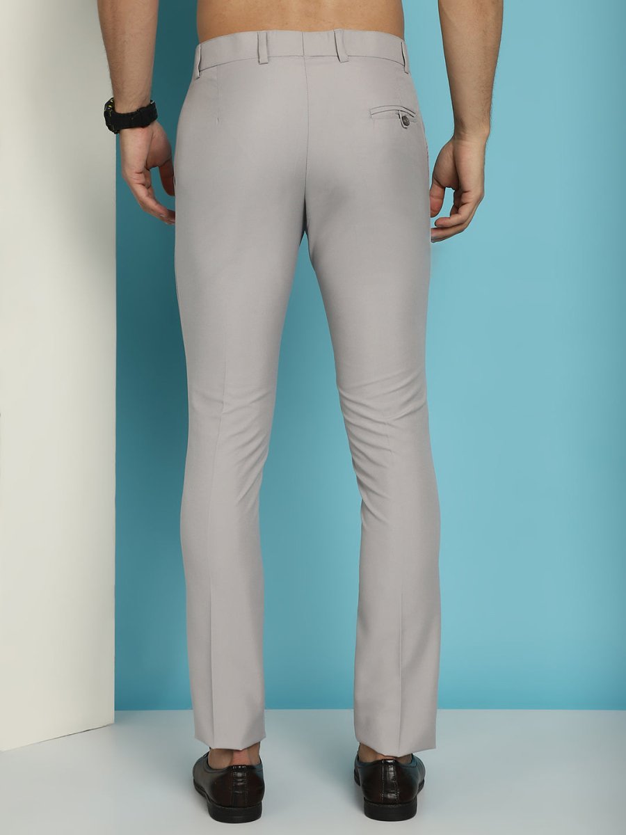 Solid Cotton Formal Trouser for Men's - FGP_275Light-Grey_30