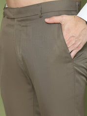 Solid Cotton Formal Trouser for Men's - FGP_275Brown_30