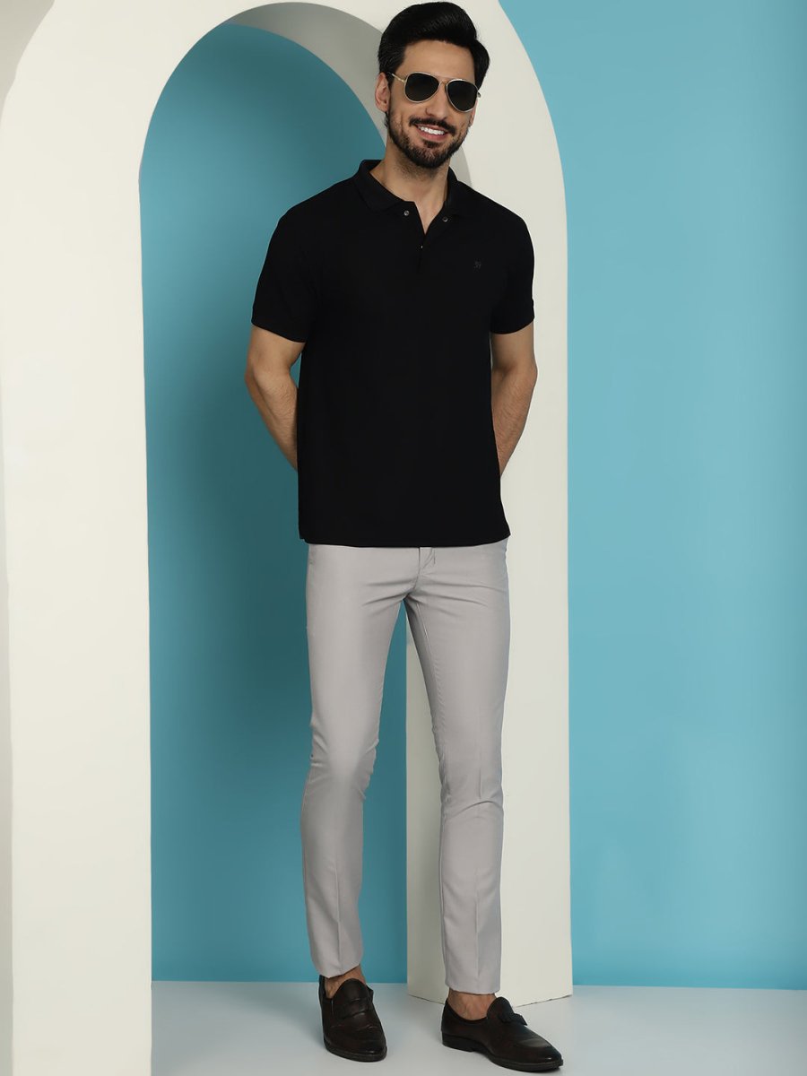 Solid Cotton Formal Trouser for Men's - FGP_275Light-Grey_30