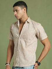 Solid Half Sleeve Shirt for Men - SF_783Rust_S