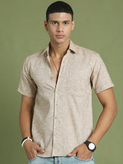 Solid Half Sleeve Shirt for Men - SF_783Rust_S