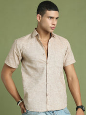 Solid Half Sleeve Shirt for Men - SF_783Rust_S
