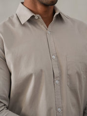 Solid Pure Cotton Casual Shirt for Men - SF_9055Light-Grey_S