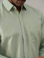 Solid Pure Cotton Casual Shirt for Men - SF_9055Pista_S