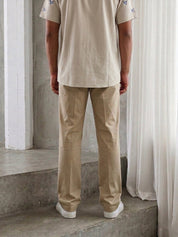 Solid Relaxed-Fit Cotton Trouser - FGP_304Beige_30