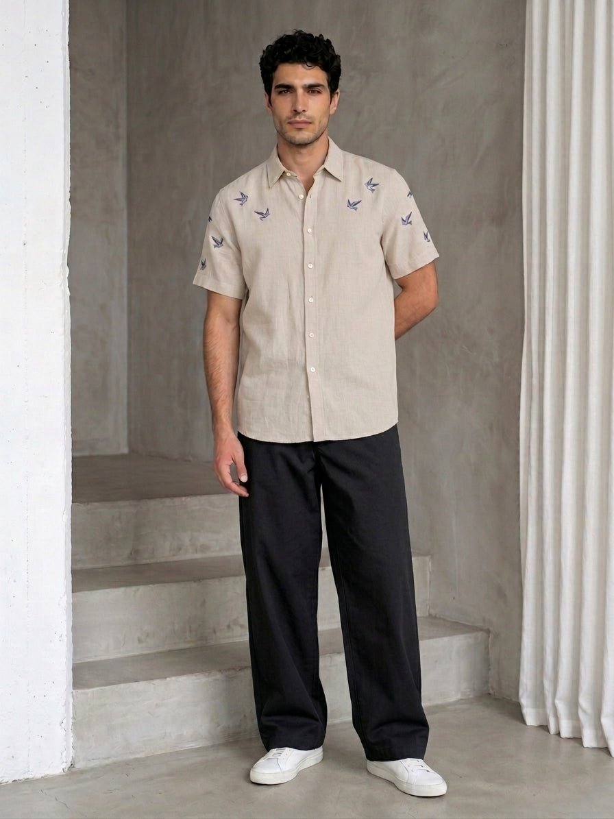 Solid Relaxed-Fit Cotton Trouser - FGP_304Black_30