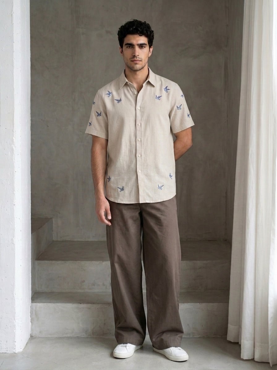 Solid Relaxed-Fit Cotton Trouser - FGP_304Brown_30