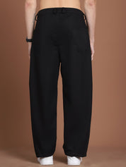 Solid Relaxed-Fit Regular Trousers For Men - GP_281Black_30