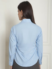 Solid Shirt Style Tops - JNS_2007Firozi_XS