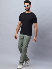 Straight Fit Solid Trousers For Men - FGP_280Pista_30