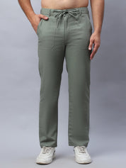 Straight Fit Solid Trousers For Men - FGP_280Pista_30