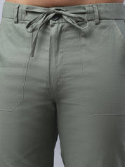 Straight Fit Solid Trousers For Men - FGP_280Pista_30