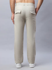 Straight Fit Solid Trousers For Men - FGP_280Cream_30