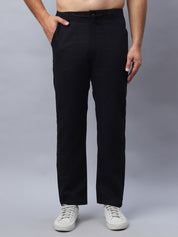 Straight Fit Solid Trousers For Men - FGP_280Black_30