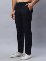 Straight Fit Solid Trousers For Men - FGP_280Black_30
