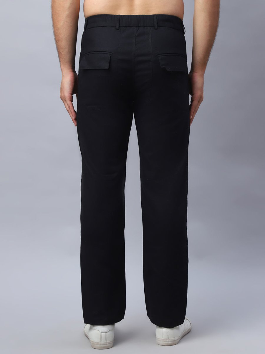 Straight Fit Solid Trousers For Men - FGP_280Black_30