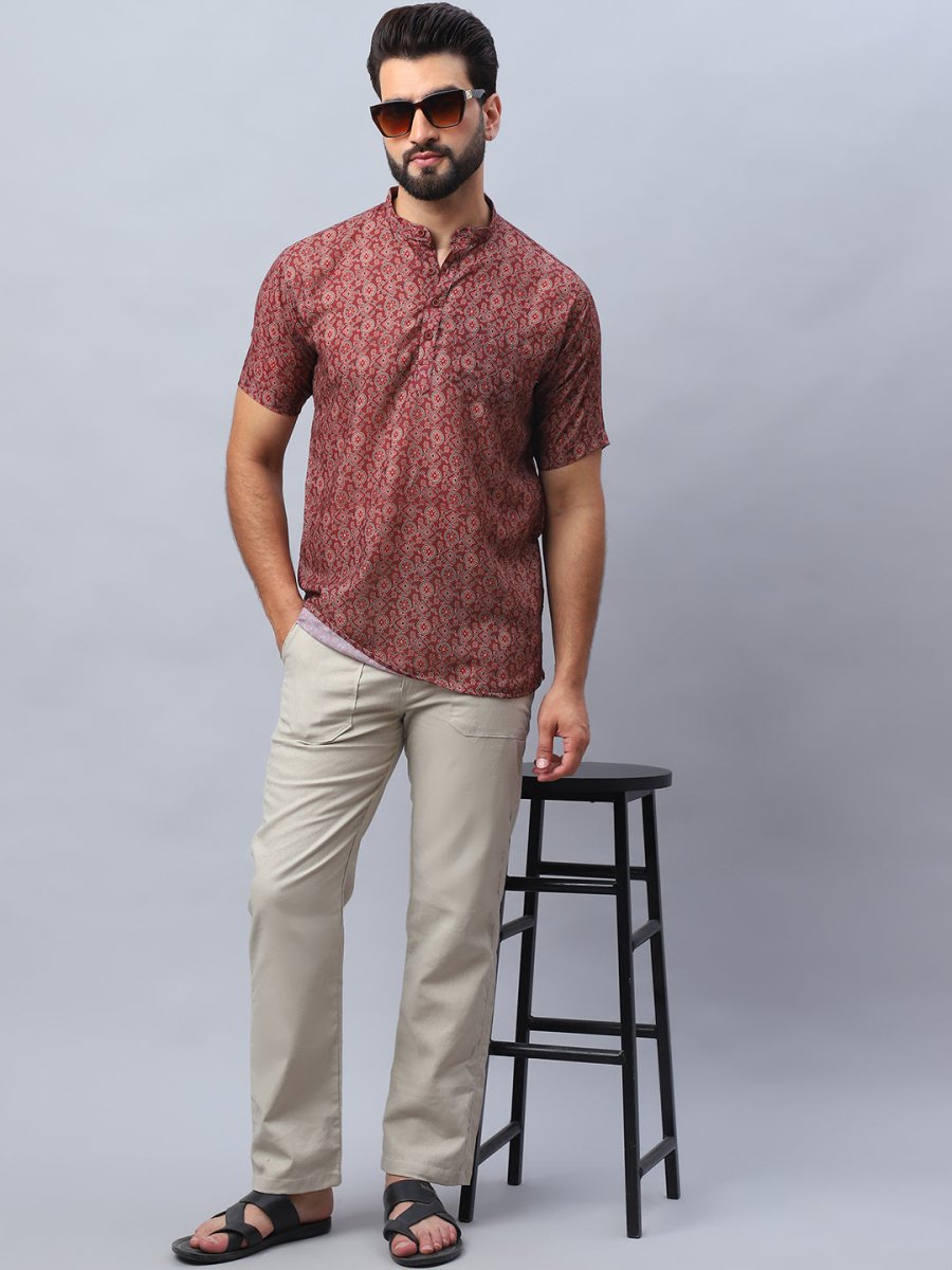 Straight Fit Solid Trousers For Men - FGP_280Cream_30