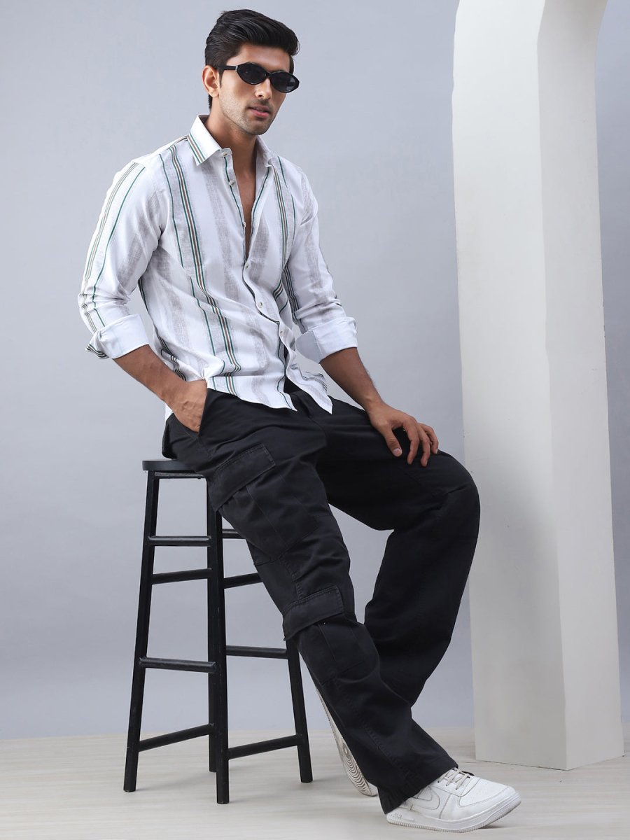 Striped Casual Shirt for Men - SF_983Off-White_S