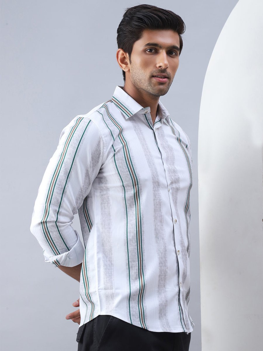 Striped Casual Shirt for Men - SF_983Off-White_S