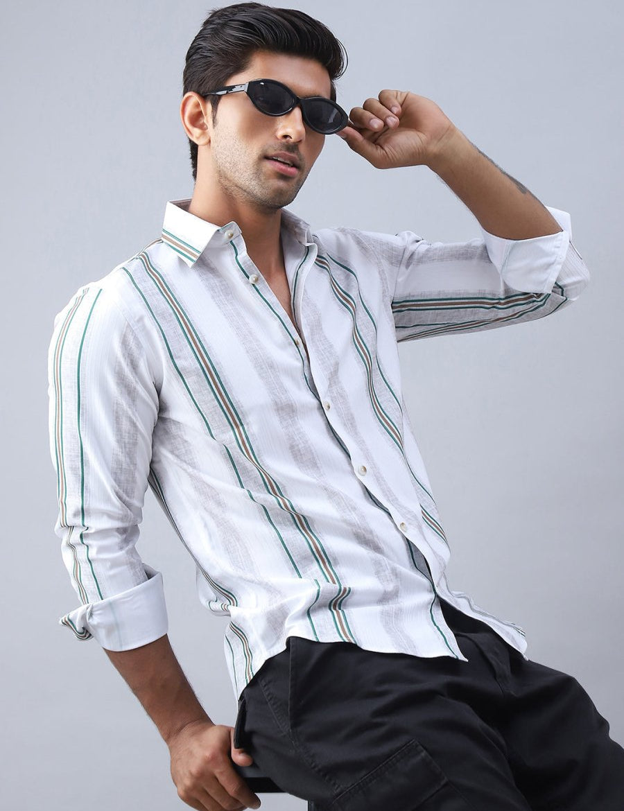 Striped Casual Shirt for Men - SF_983Off-White_S