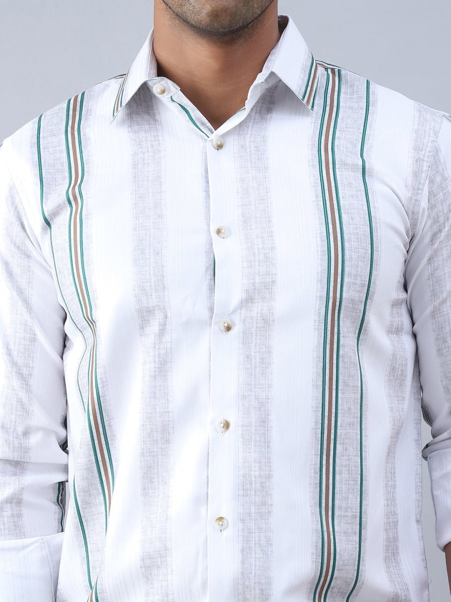 Striped Casual Shirt for Men - SF_983Off-White_S
