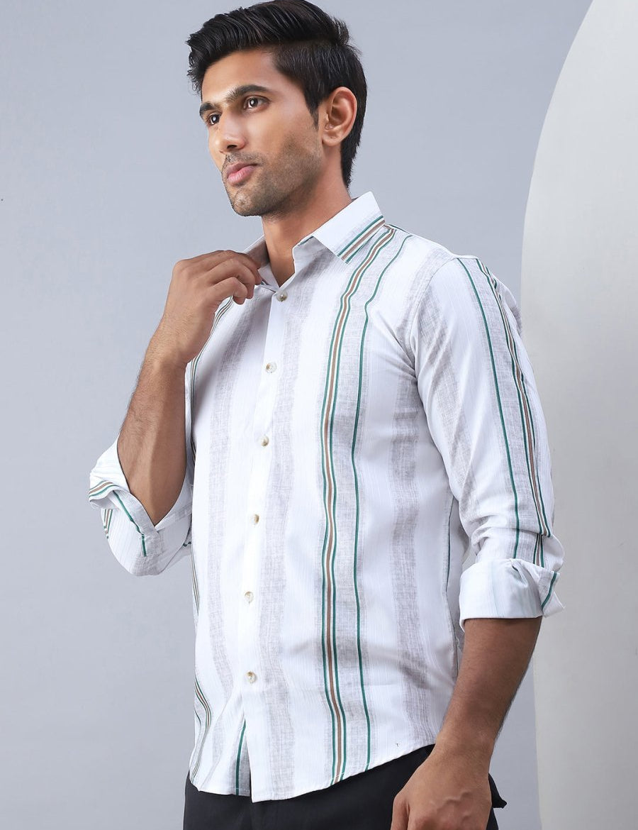 Striped Casual Shirt for Men - SF_983Off-White_S