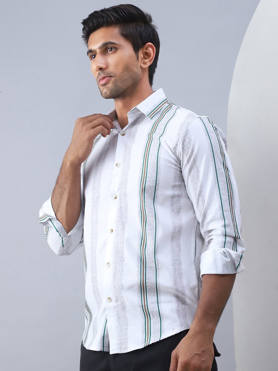 Striped Casual Shirt for Men - SF_983Off-White_S
