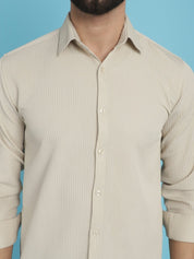 Striped Casual Shirt for Men's - SF_923Cream_S