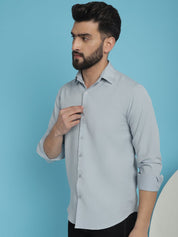 Striped Casual Shirt for Men's - SF_923Light-Grey_S