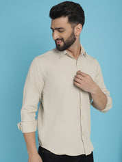 Striped Casual Shirt for Men's - SF_923Cream_S