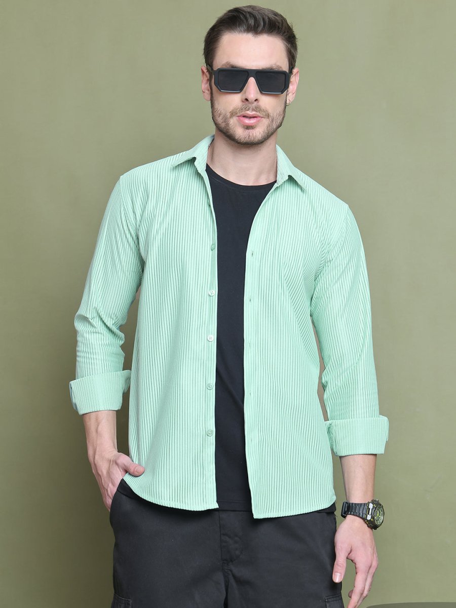 Striped Casual Shirt for Men's - SF_923Pista_S