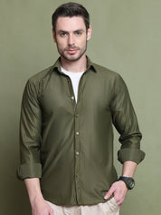 Striped Casual Shirt for Men's - SF_923Mehndi_S