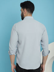 Striped Casual Shirt for Men's - SF_923Light-Grey_S