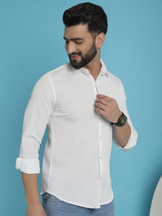 Striped Casual Shirt for Men's - SF_923White_S