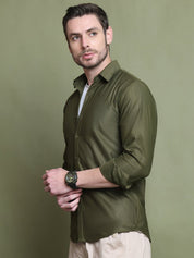 Striped Casual Shirt for Men's - SF_923Mehndi_S