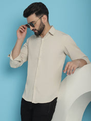 Striped Casual Shirt for Men's - SF_923Cream_S