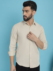 Striped Casual Shirt for Men's - SF_923Cream_S