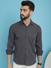 Striped Casual Shirt for Men's - SF_923Grey_S