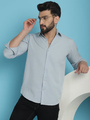 Striped Casual Shirt for Men's - SF_923Light-Grey_S