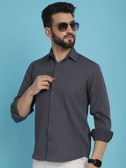 Striped Casual Shirt for Men's - SF_923Grey_S